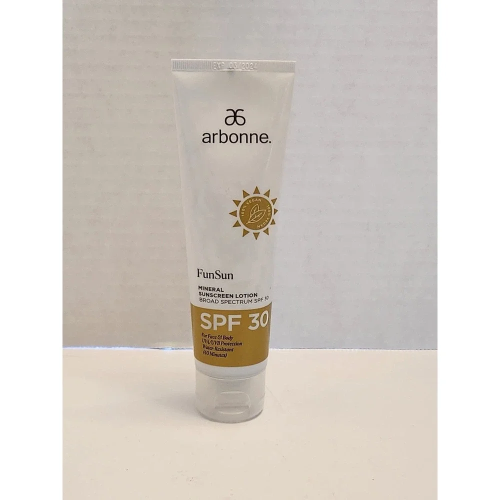 Arbonne Fun Sun‎ MINERAL SUNSCREEN LOTION SPF 30 -5 Oz Sealed No Box